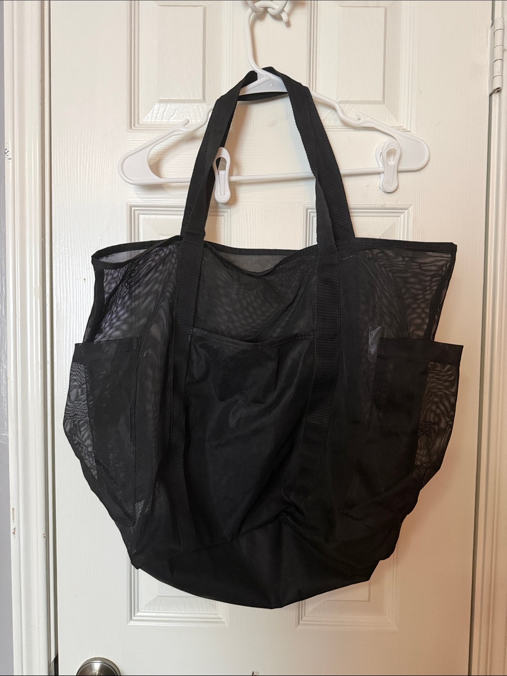 Black Mesh Tote Bag by